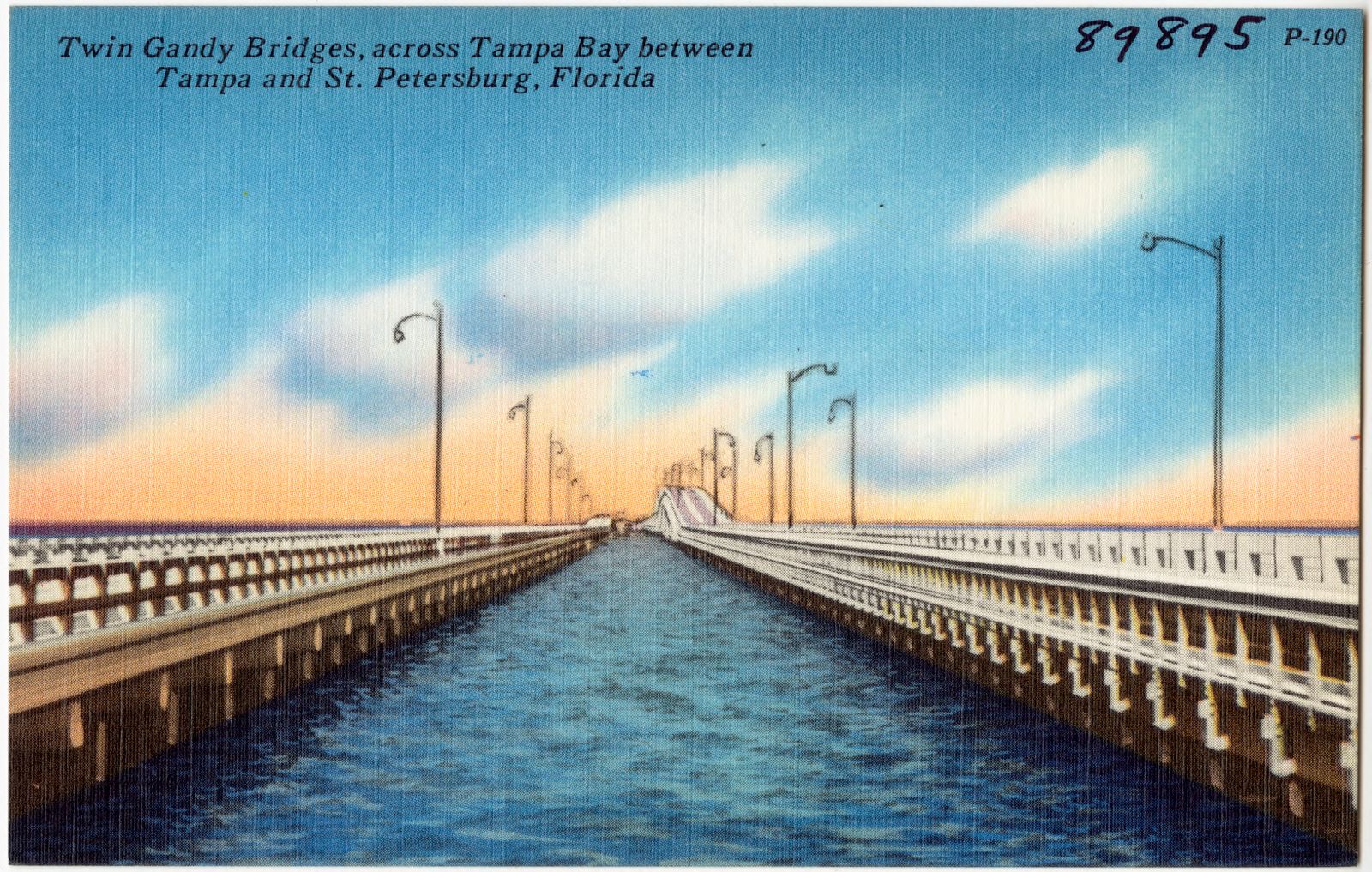 Twin Gandy Bridges, across Tampa Bay between Tampa and St. Petersburg, Florida, Boston Public Library - undated