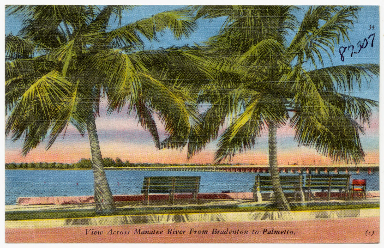 View across Manatee River from Bradenton to Palmetto, Boston Public Library - undated