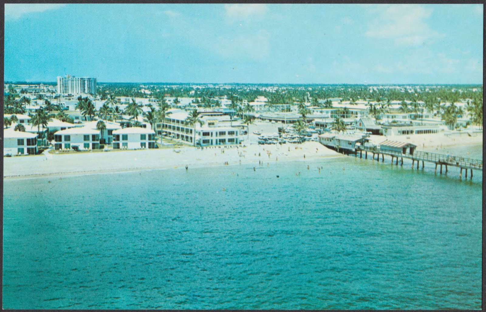 Fishing pier and beach at Lauderdale by the Sea, Florida, Boston Public Library - undated