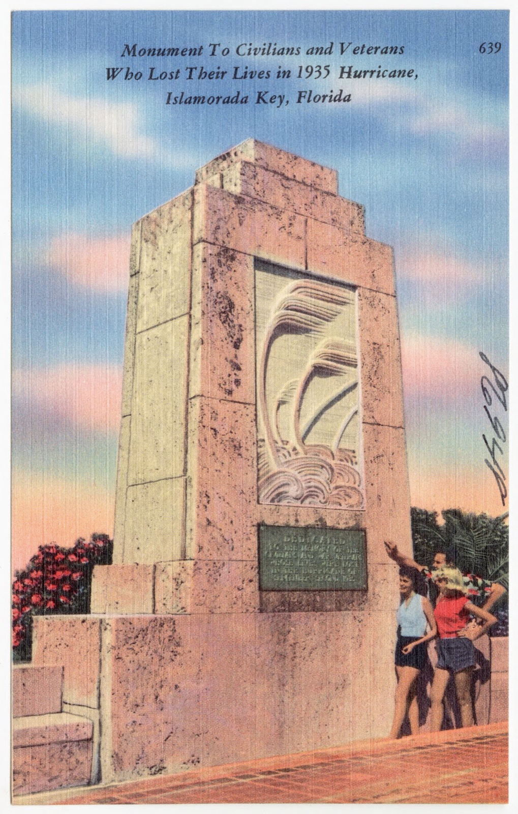 Monument to civilians and veterans who lost their lives in 1935 hurricane, Islamorada Key, Florida, Boston Public Library - undated