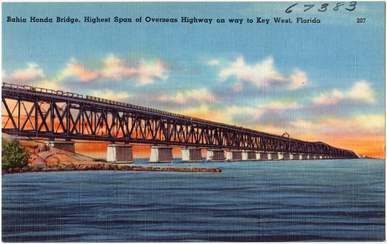 Bahia Honda Bridge, highest span of Overseas Highway on way to Key West, Florida, Boston Public Library - undated