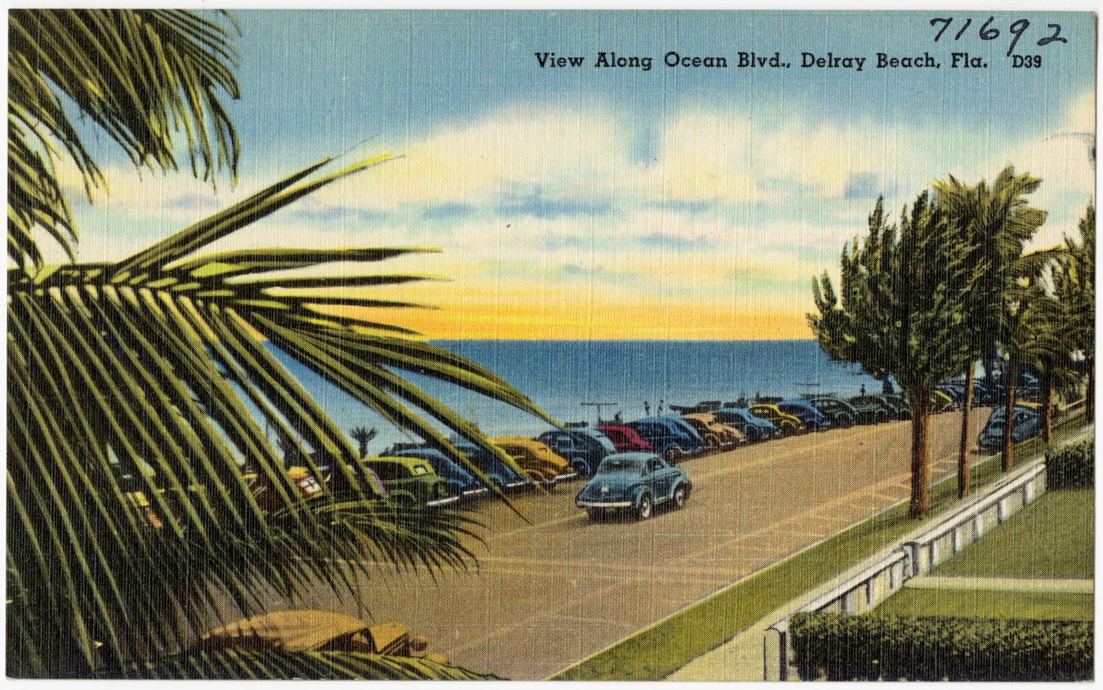 View along Ocean Blvd., Delray Beach, Florida, Boston Public Library - undated