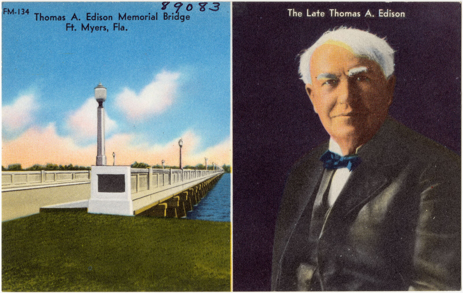 Thomas A. Edison Memorial Bridge Ft. Myers, Fla, Boston Public Library - undated