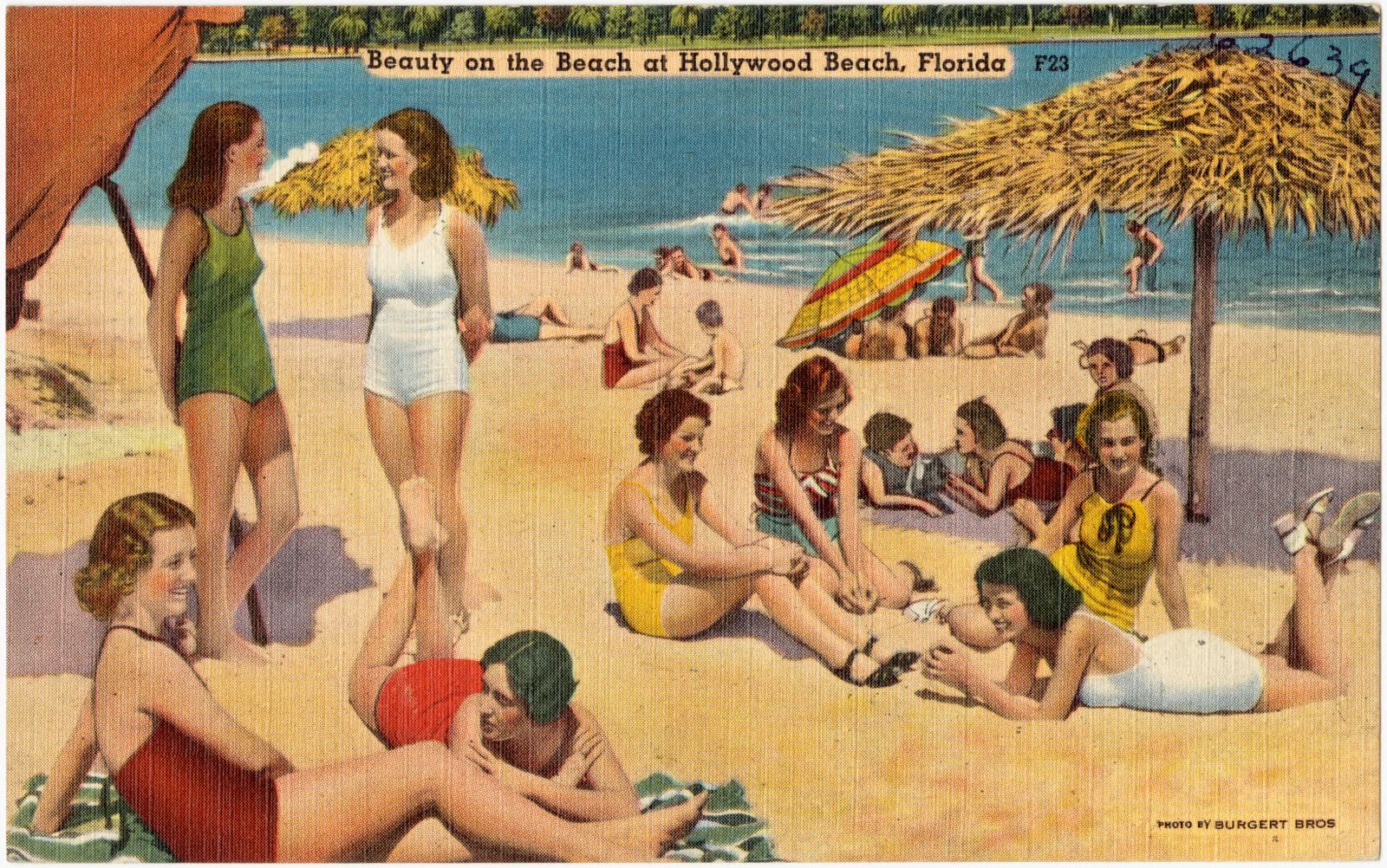 Beauty on the Beach at Hollywood Beach, Florida, Boston Public Library - undated