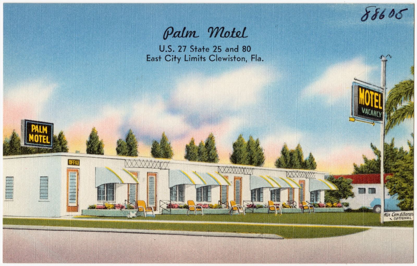 Palm Motel, U.S. 27 state 25 and 80 East city limits Clewiston, Fla., Boston Public Library - undated