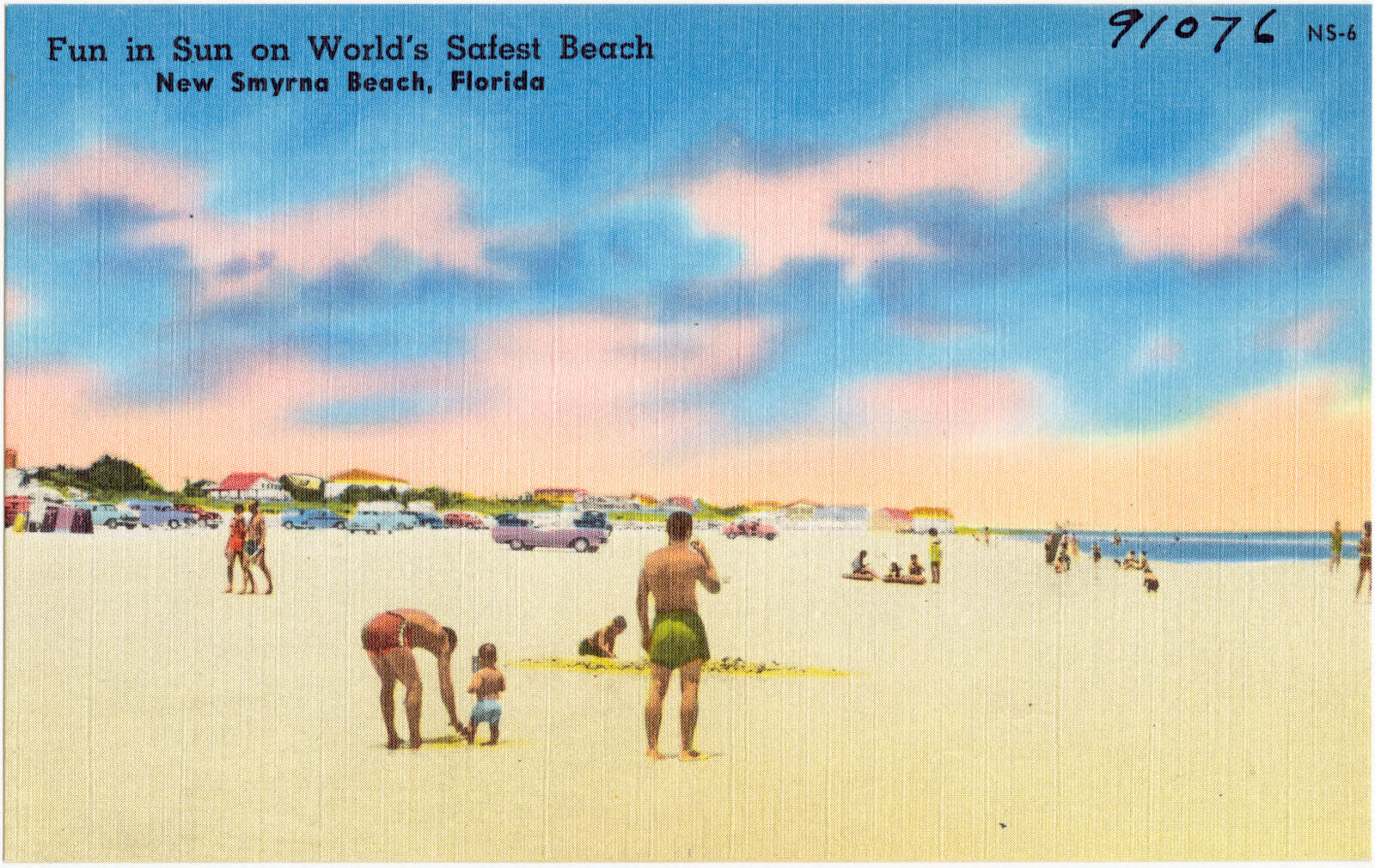 Fun in the sun on the world's safest beach, New Smyrna Beach, Florida, Boston Public Library - undated