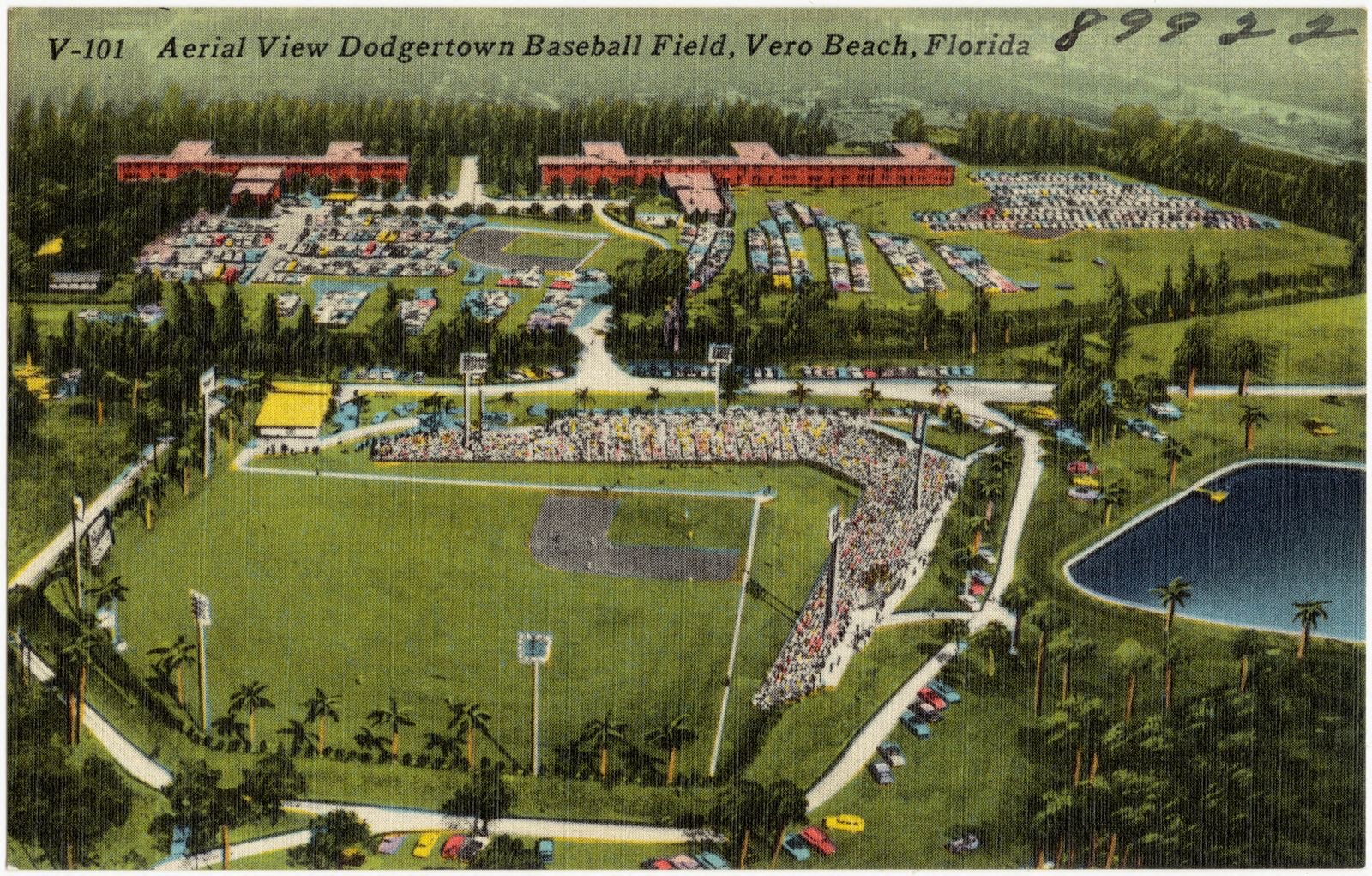 Aerial view, Dodgertown baseball field, Vero Beach, Florida, Boston Public Library - undated