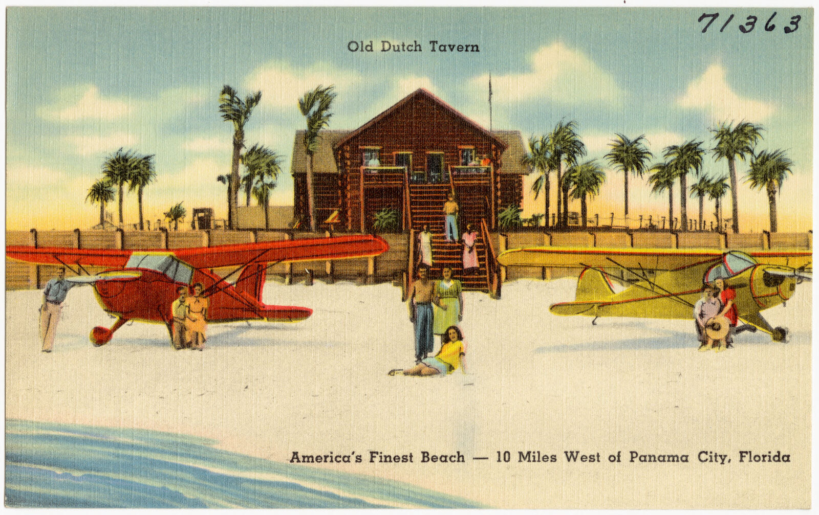 Old Dutch Tavern, America's finest bathing beach- 10 miles west of Panama City, Florida, Boston Public Library - undated