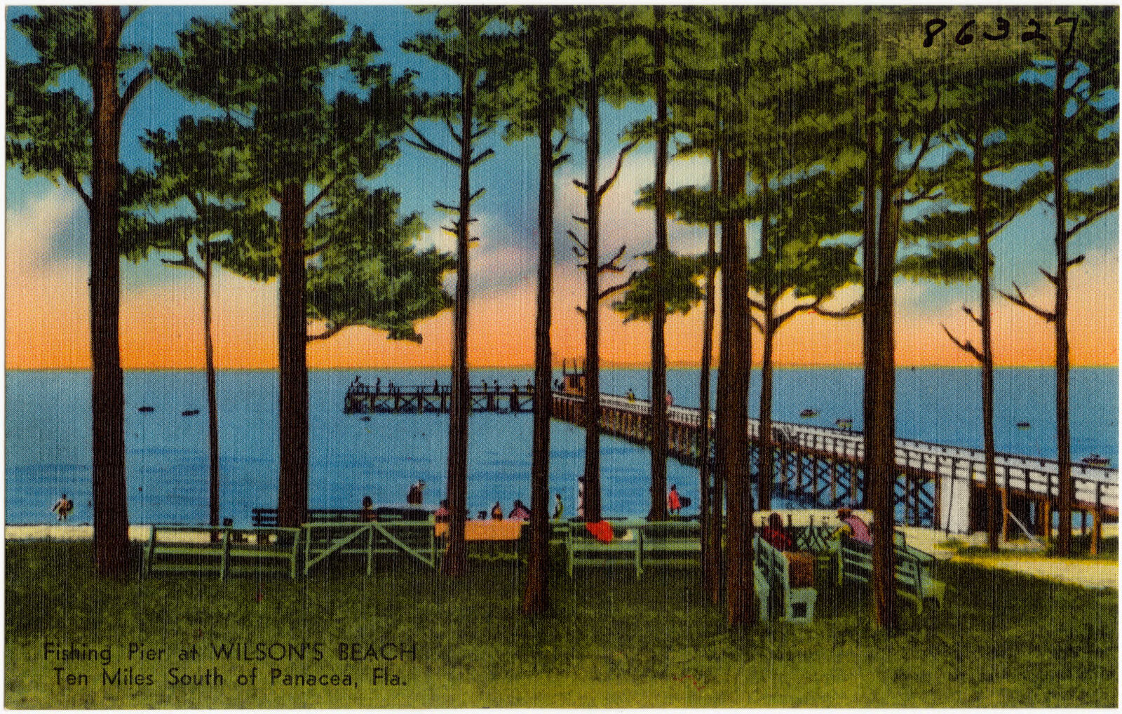 Fishing pier at Wilson's Beach, ten miles south of Panacea, Fla., Boston Public Library - undated