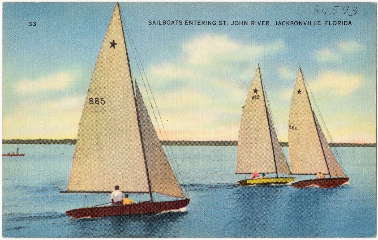 Sailboats entering St. John River, Jacksonville, Florida, Boston Public Library - undated