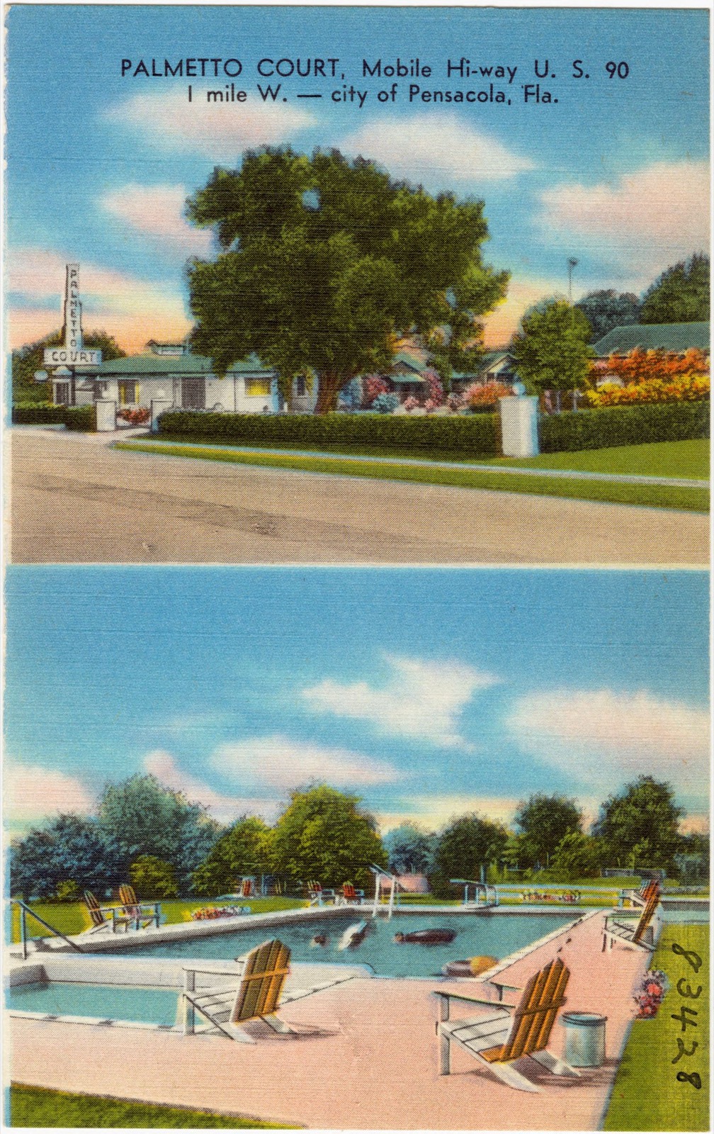 Palmetto Court, Mobile highway U.S. 90, 1 mile w. - city of Pensacola, Florida., Boston Public Library - undated