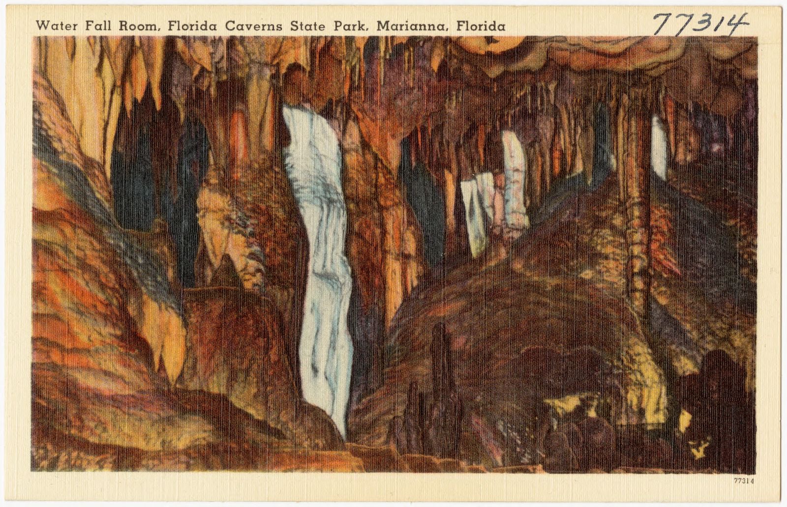 Water fall room, Florida Caverns State Park, Marianna, Florida, Boston Public Library - undated