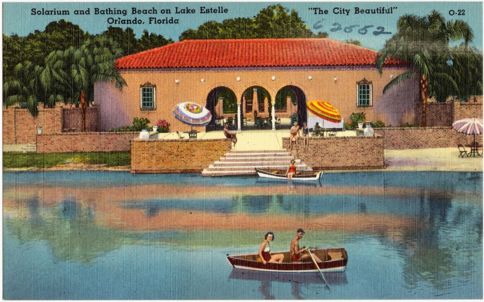 Solarium and bathing beach on Lake Estelle. Orlando, Florida, "the city beautiful", Boston Public Library - undated