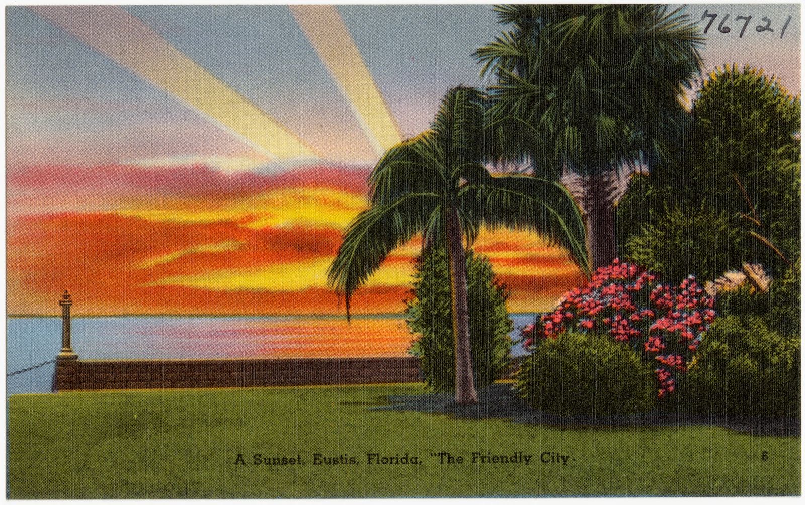 A sunset, Eustis, Florida, "The Friendly City", Boston Public Library - undated