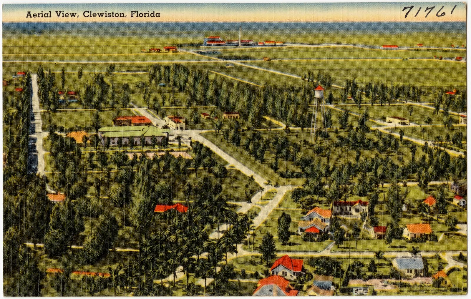 Aerial view, Clewiston, Florida, Boston Public Library - undated