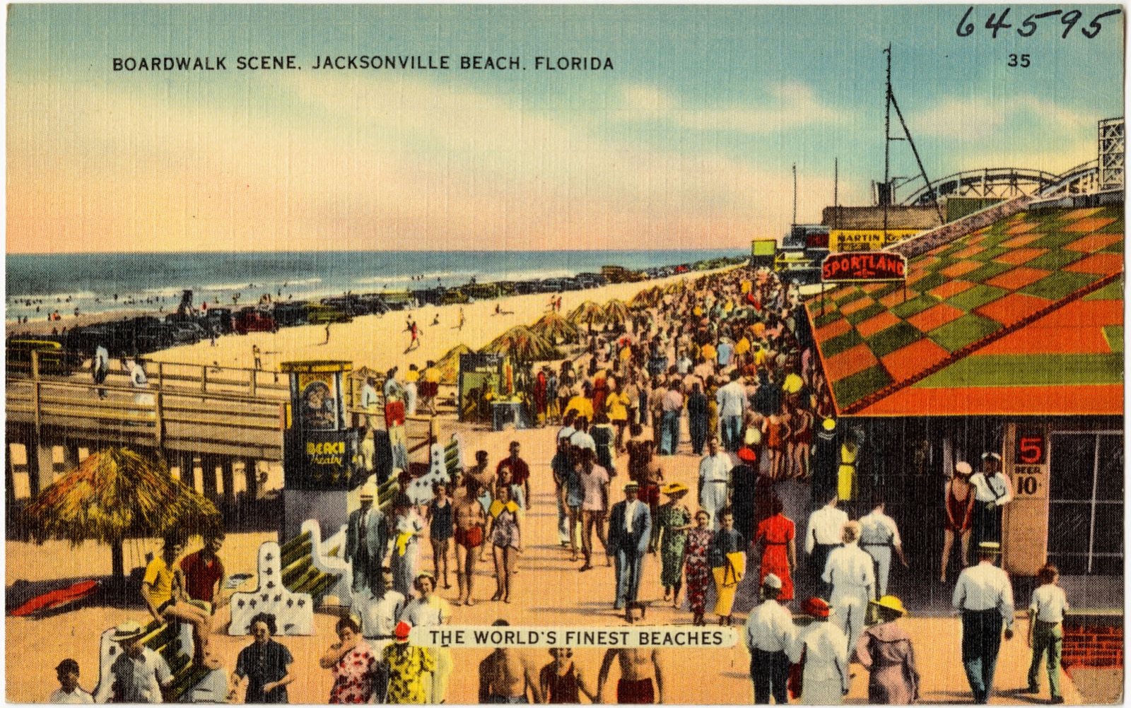 Boardwalk scene. Jacksonville Beach, Florida, Boston Public Library - undated