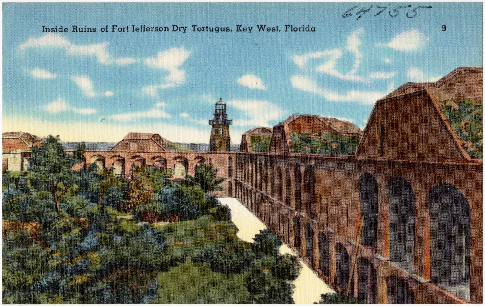 Inside ruins of Fort Jefferson Dry Tortugas, Key West, Florida, Boston Public Library - undated