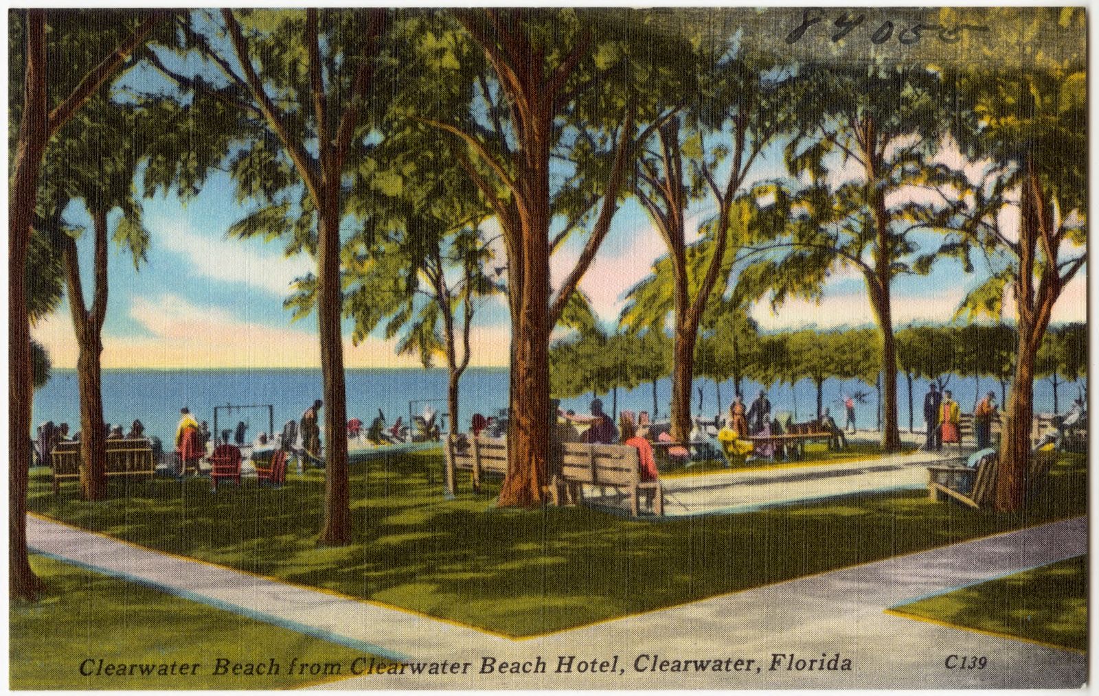 Clearwater Beach from Clearwater Beach Hotel, Clearwater, Florida, Boston Public Library - undated