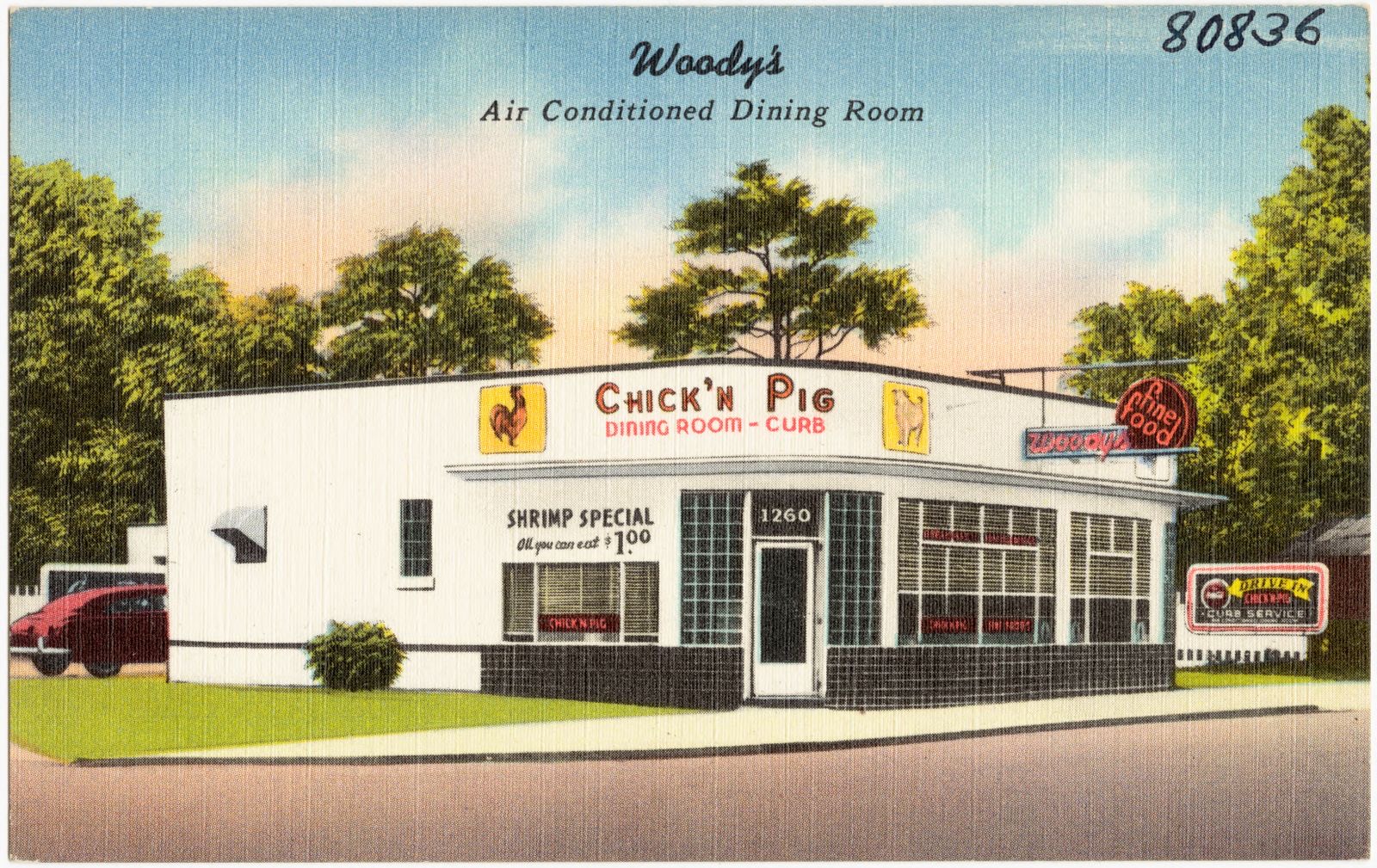 Woody's, air conditioned dining room, Boston Public Library - undated