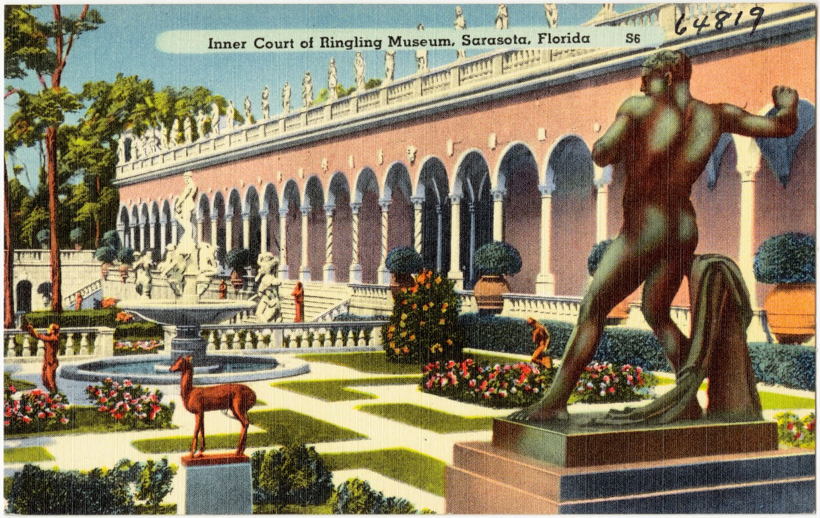 Inner court of Ringling Museum, Sarasota, Florida, Boston Public Library - undated