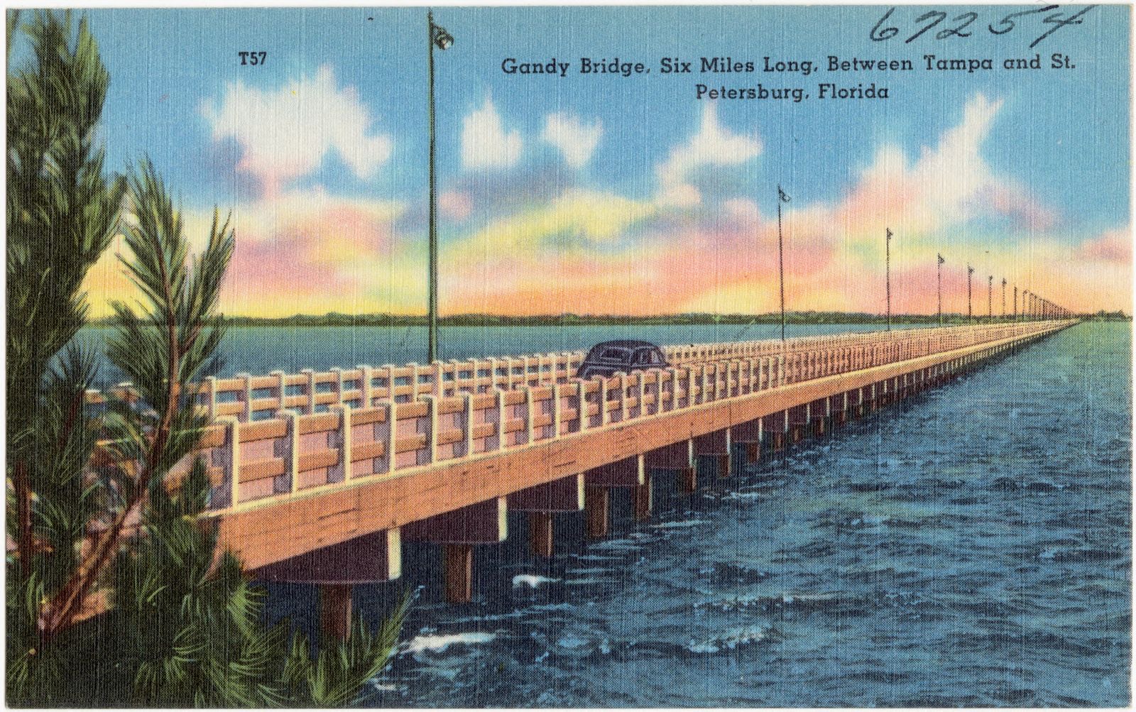 Gandy Bridge, six miles long between Tampa and St. Petersburg, Florida, Boston Public Library - undated