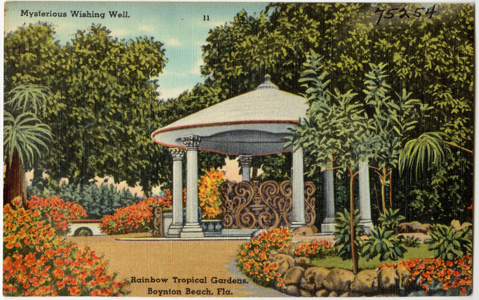 Mysterious wishing well, Rainbow Tropical Gardens, Boynton Beach, Fla., Boston Public Library - undated