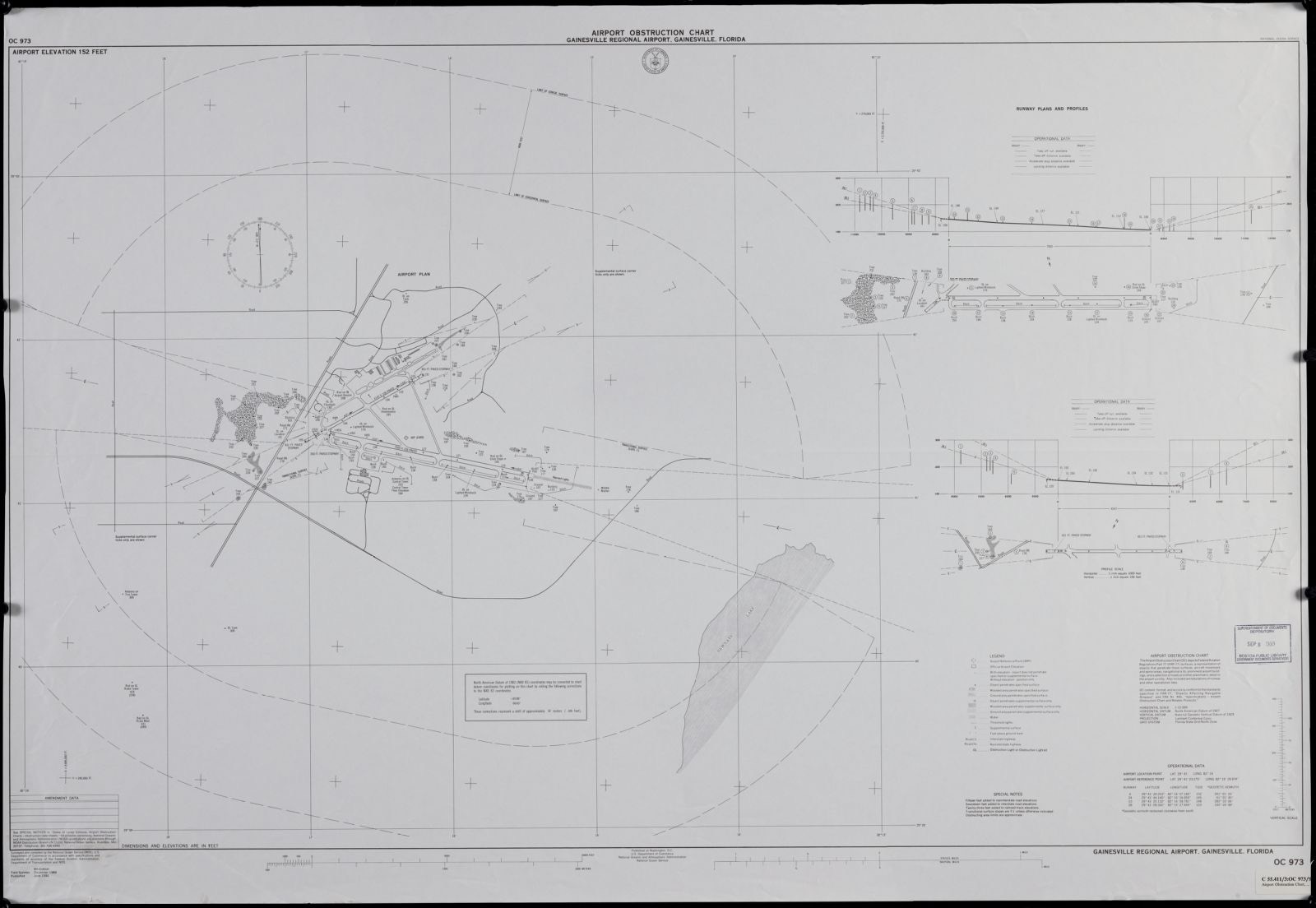 Airport obstruction chart, OC 973, Gainesville Regional Airport, Gainesville, Florida, Boston Public Library - undated