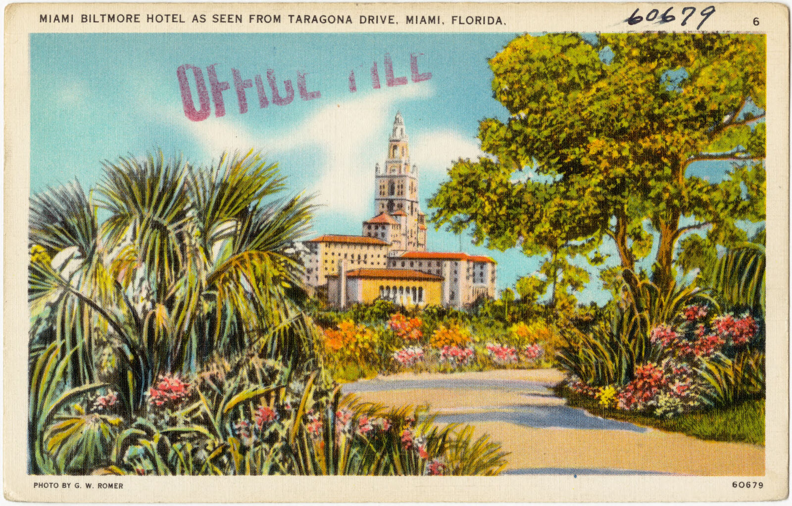 Miami Biltmore Hotel as seen from Taragona Drive, Miami, Florida, Boston Public Library - undated