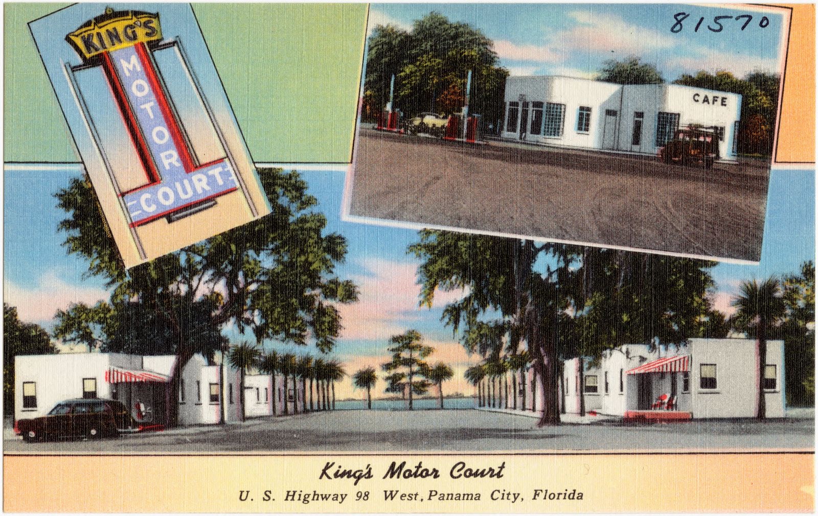 King's Motor Court, U.S. highway 98 West, Panama City, Florida, Boston Public Library - undated