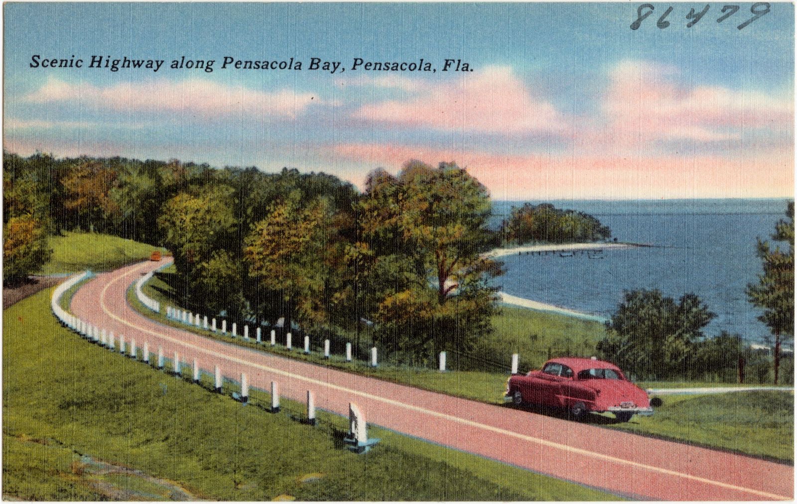 Scenic highway along Pensacola Bay, Pensacola, Florida, Boston Public Library - undated