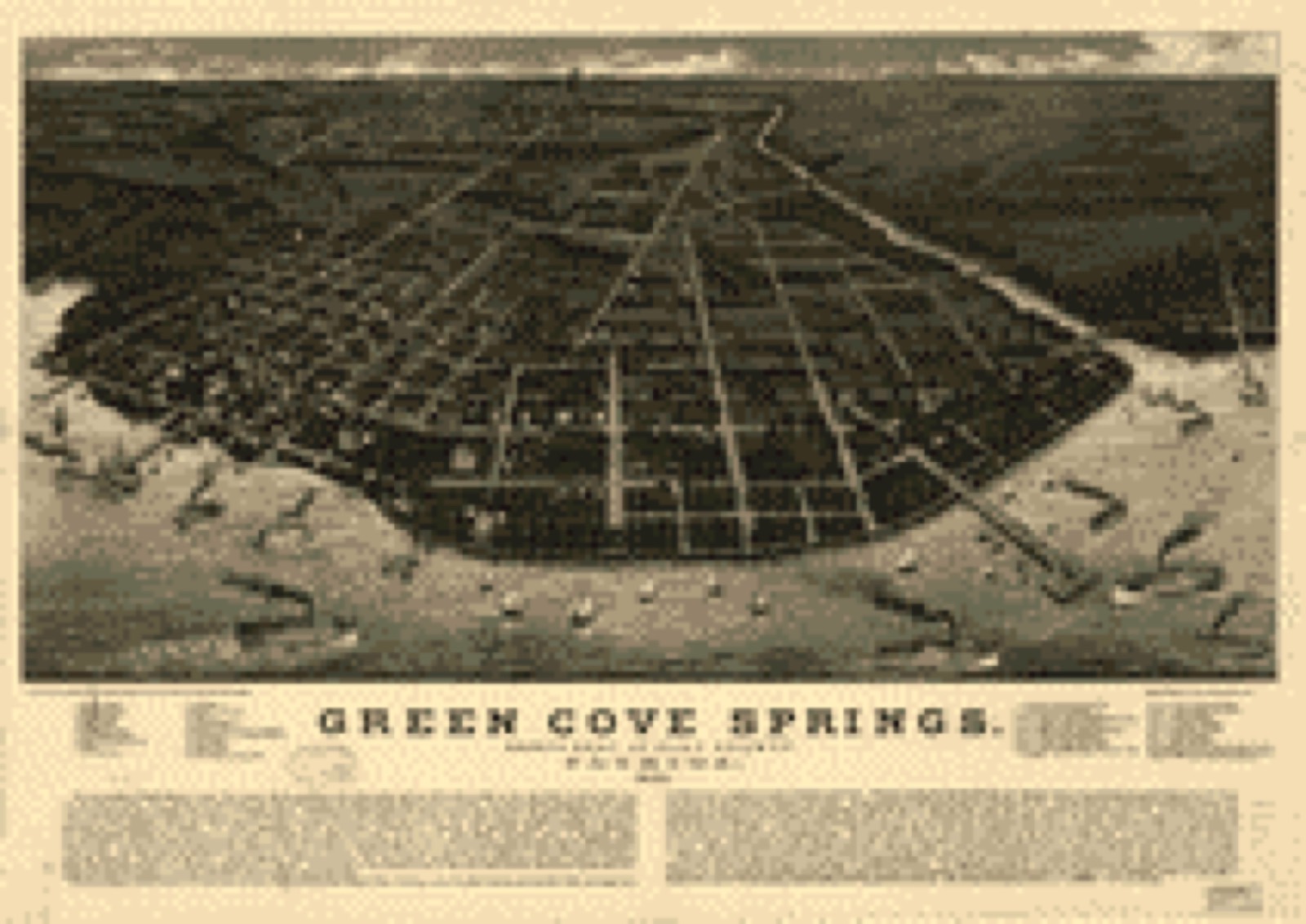 Bird's-eye view, 1885 - Green Cove Springs, county seat of Clay County, Florida. 1885