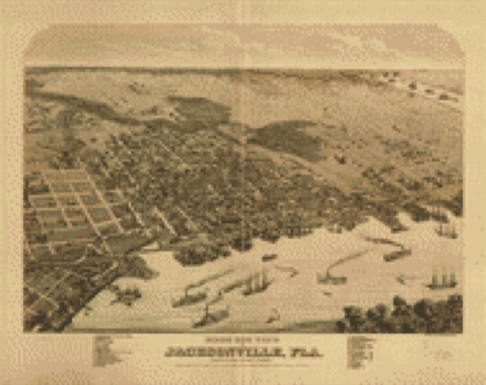 Bird's-eye view, 1876 - Birds eye view of Jacksonville, Fla