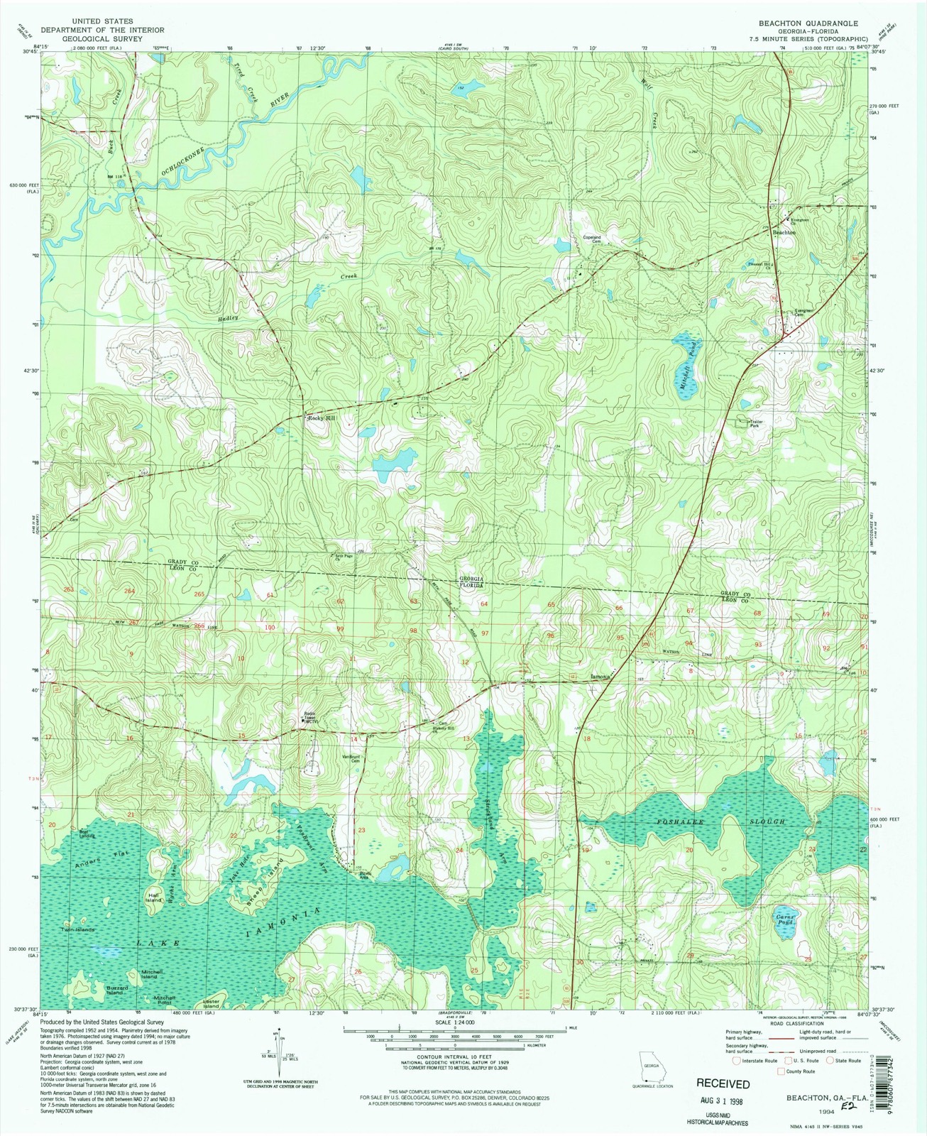 Topographic sheet covering Strickland School, surveyed 1994
