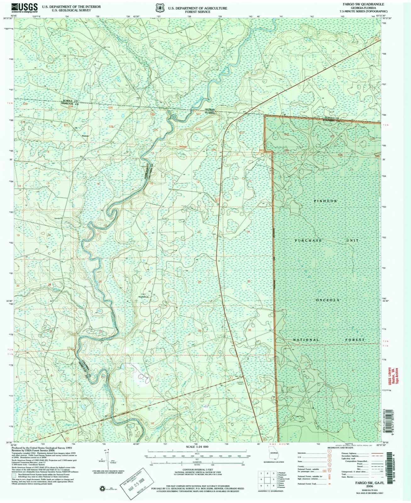 Topographic sheet of Watson, surveyed 2006