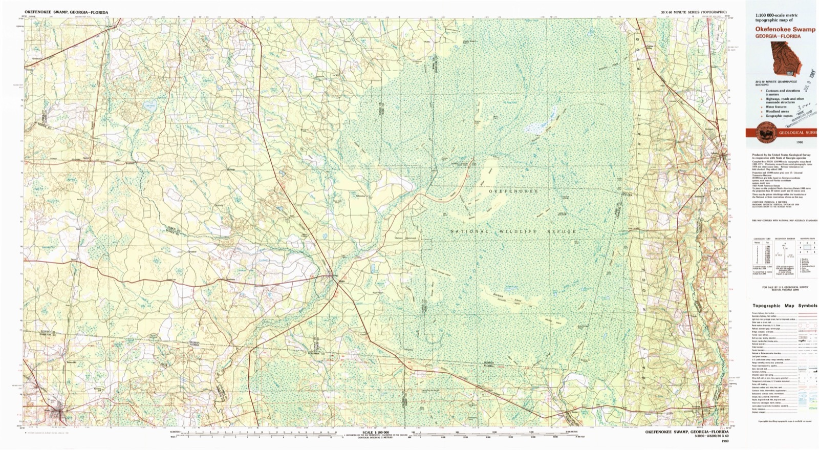 Topographic sheet covering United Methodist Church, surveyed 1980