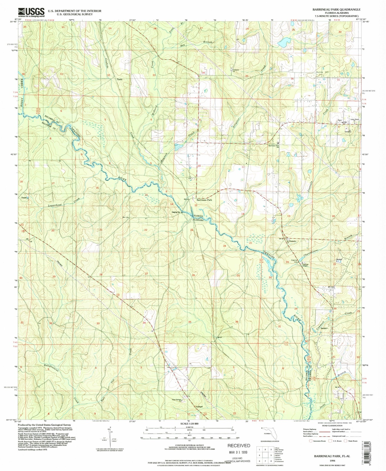 Topographic sheet of Tenile, surveyed 1994