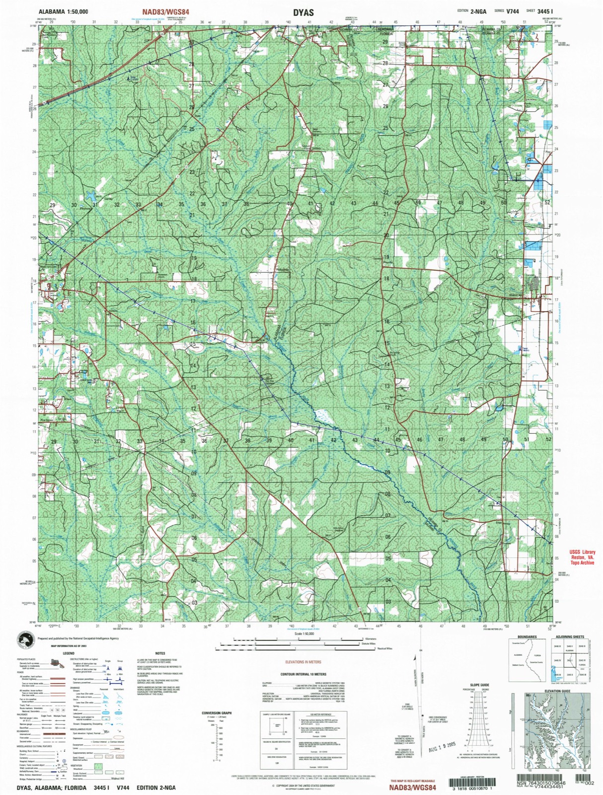 Topographic sheet of Walnut Hill, surveyed 2003