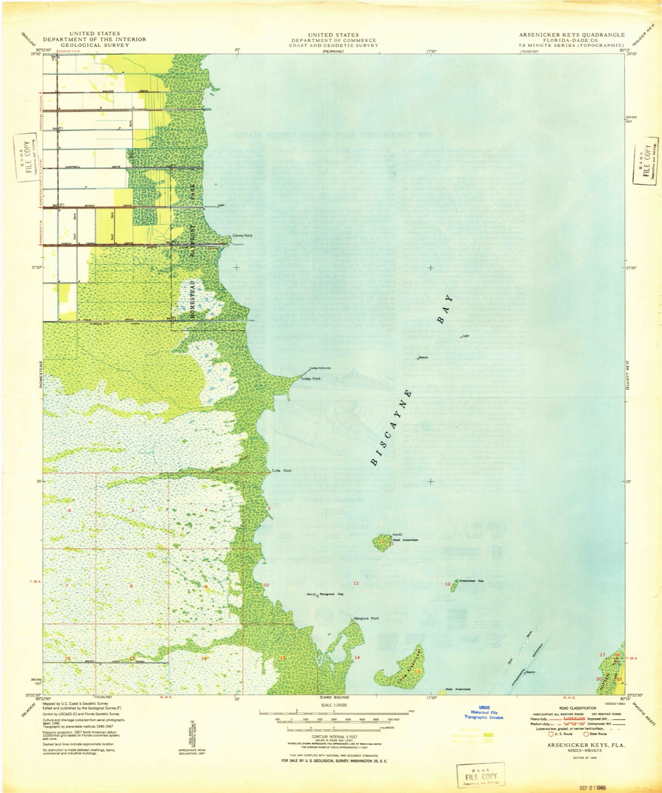 Topographic sheet of Cutter Bank, surveyed 1949