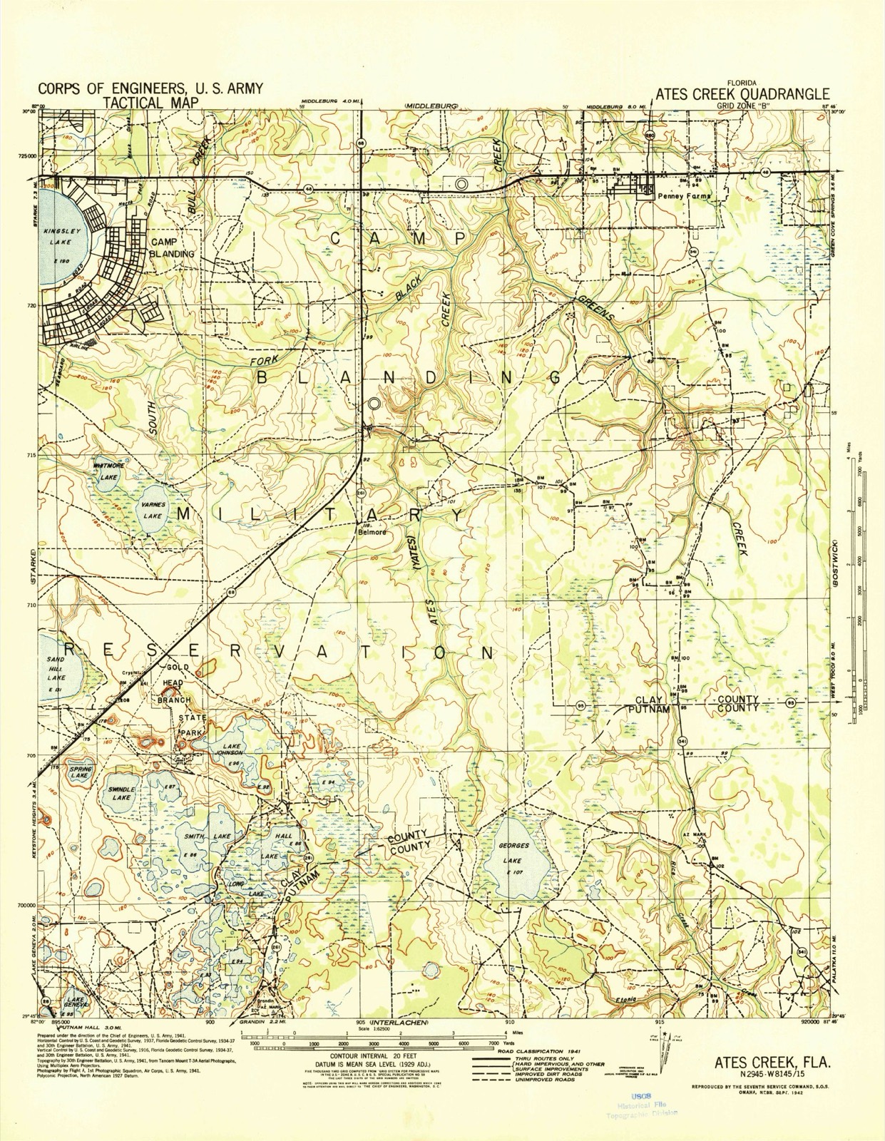 Topographic sheet of Belmore, surveyed 1942