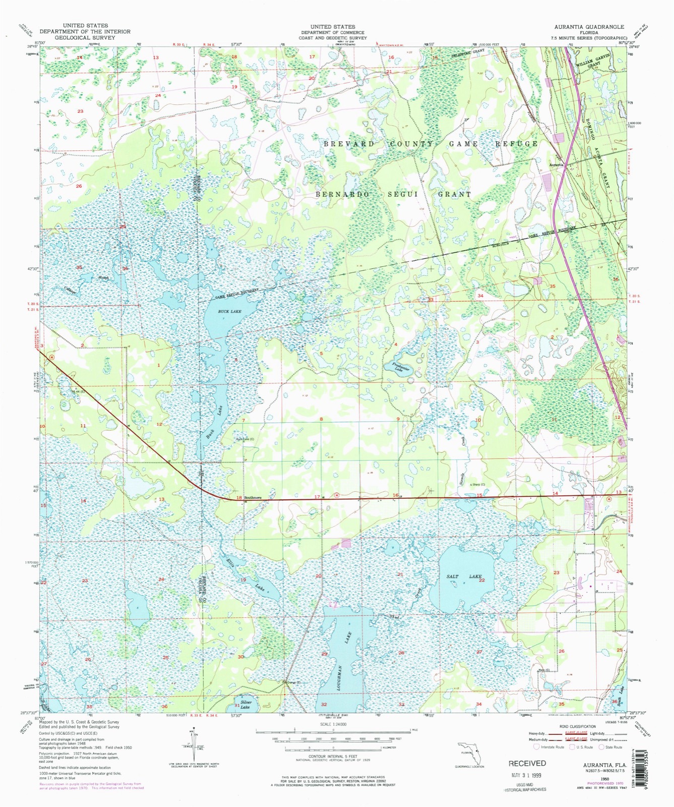 Topographic sheet of Southmere, surveyed 1950