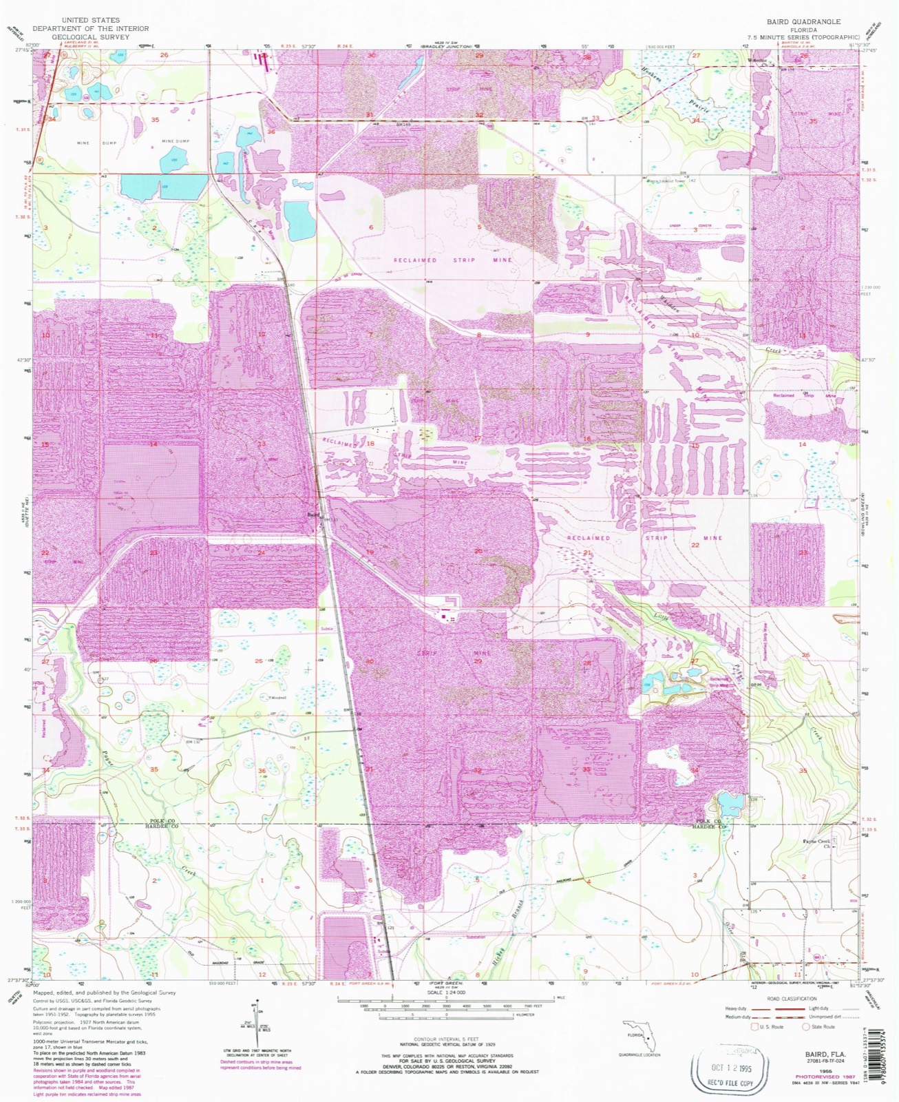 Topographic sheet of Baird, surveyed 1955