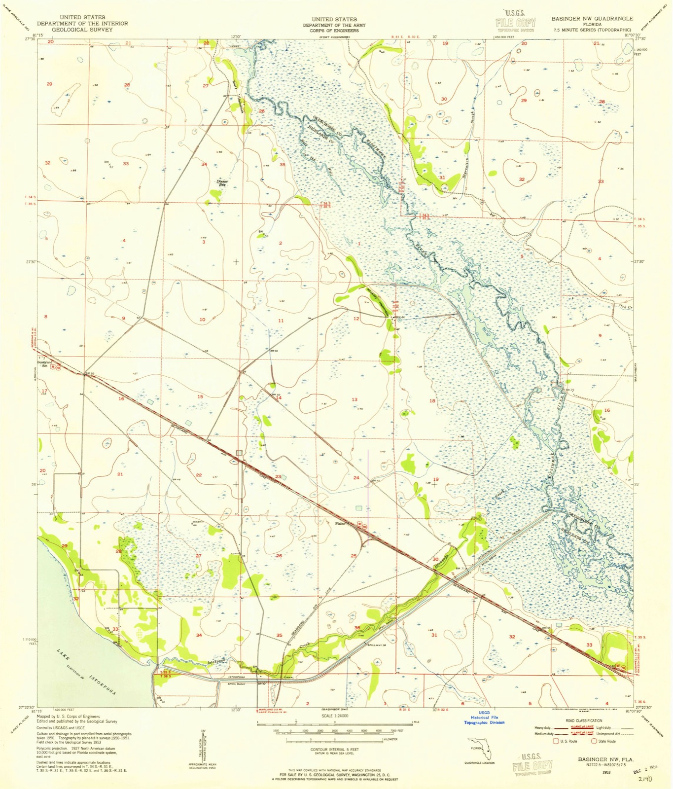Topographic sheet of Plains, surveyed 1953