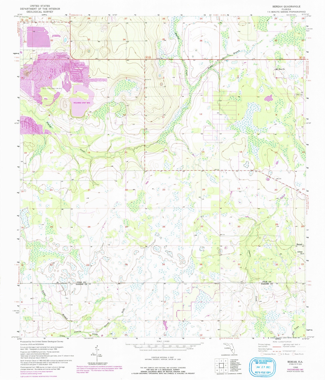 Topographic sheet of Bereah, surveyed 1956