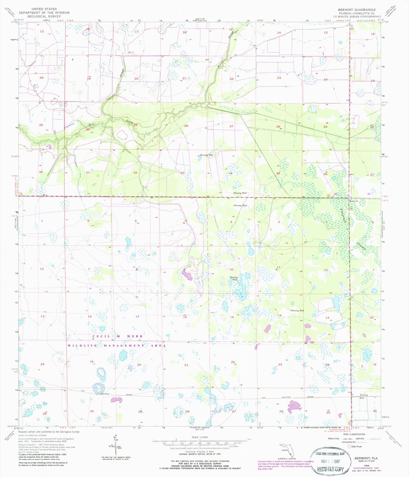 Topographic sheet of Bermont, surveyed 1956