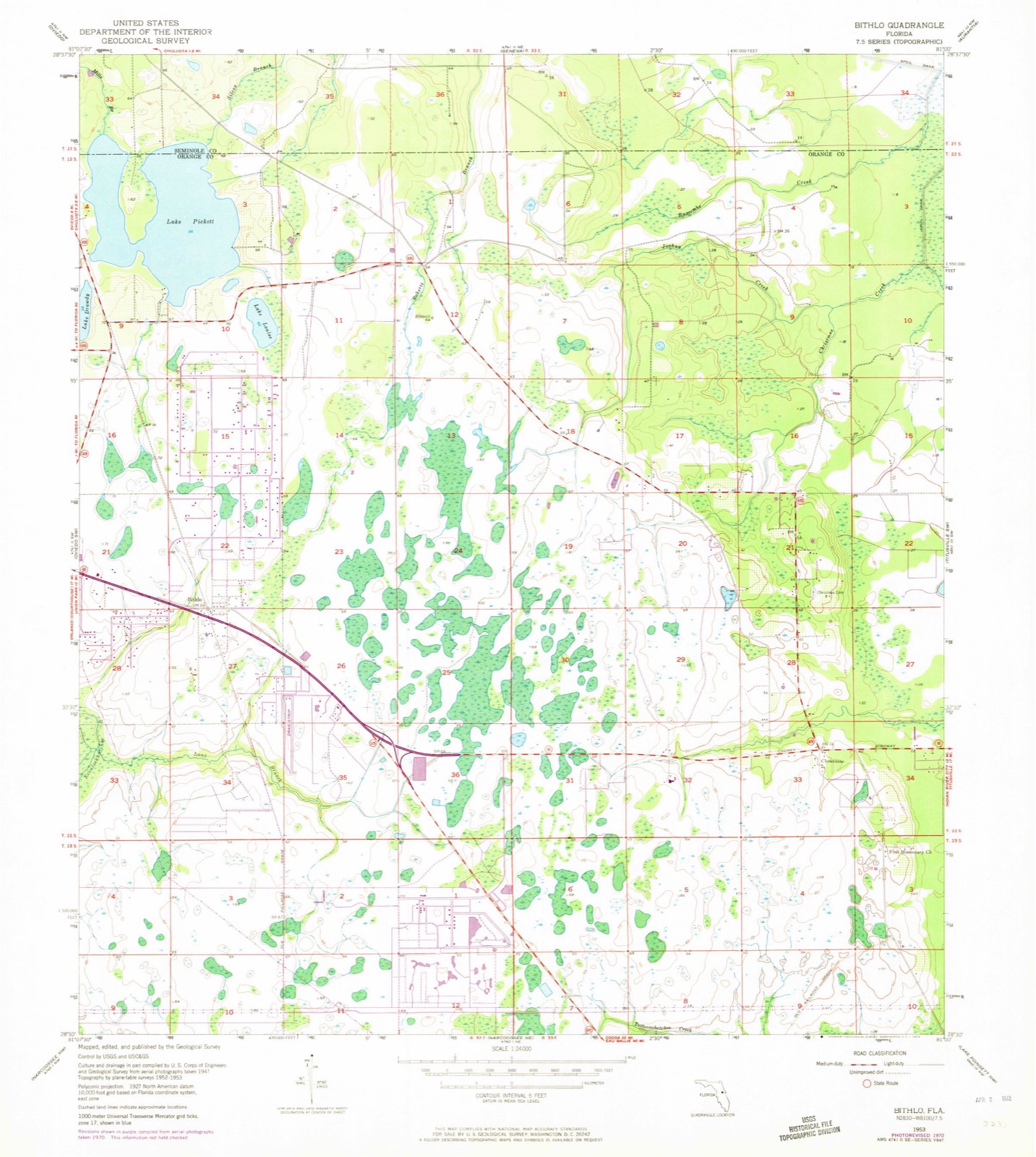 Topographic sheet of Christmas, surveyed 1953