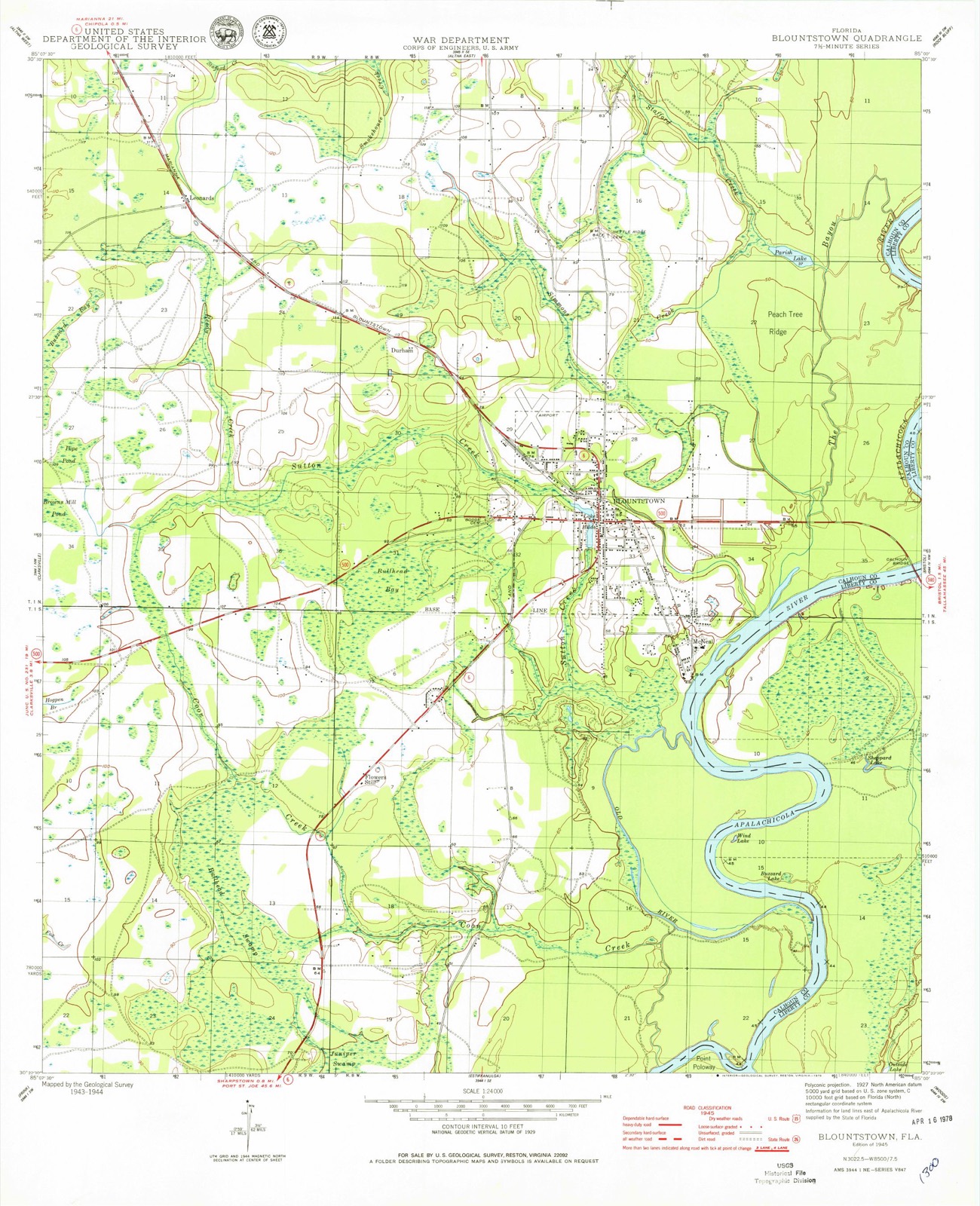 Topographic sheet of Pine Island, surveyed 1945