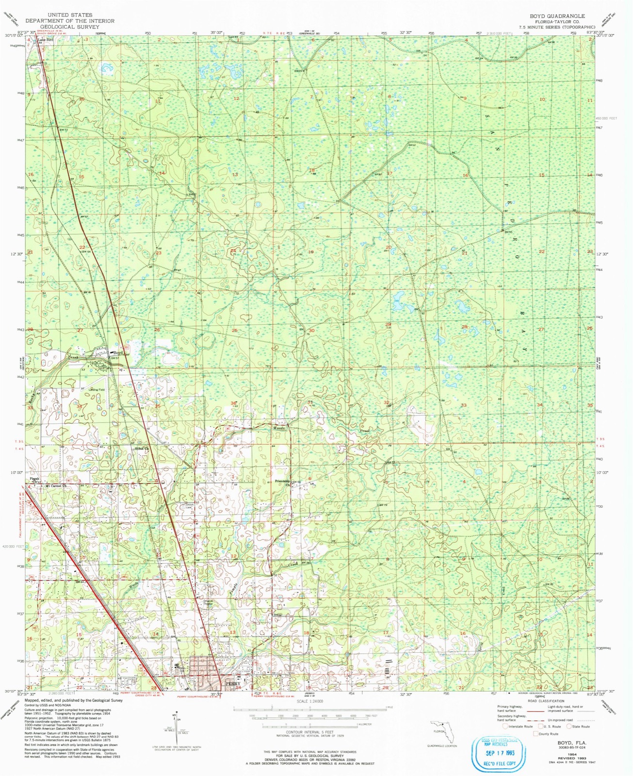Topographic sheet of Boyd, surveyed 1954
