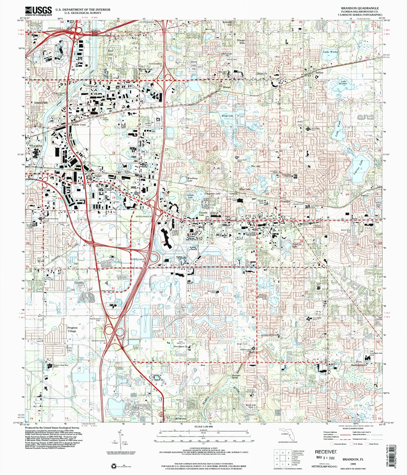 Topographic sheet of Sixmile Creek, surveyed 1999