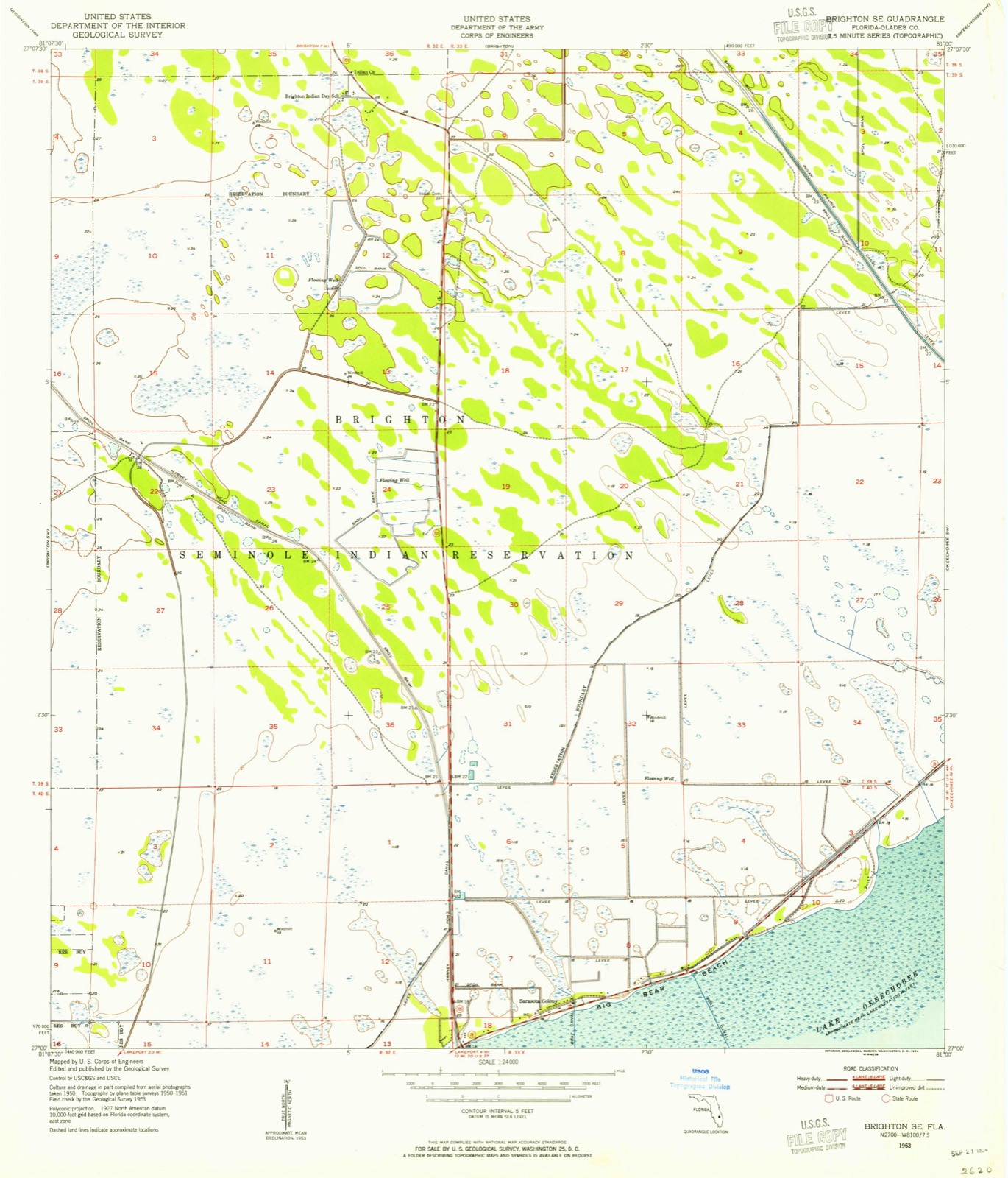 Topographic sheet of Mayaimi (historical), surveyed 1953