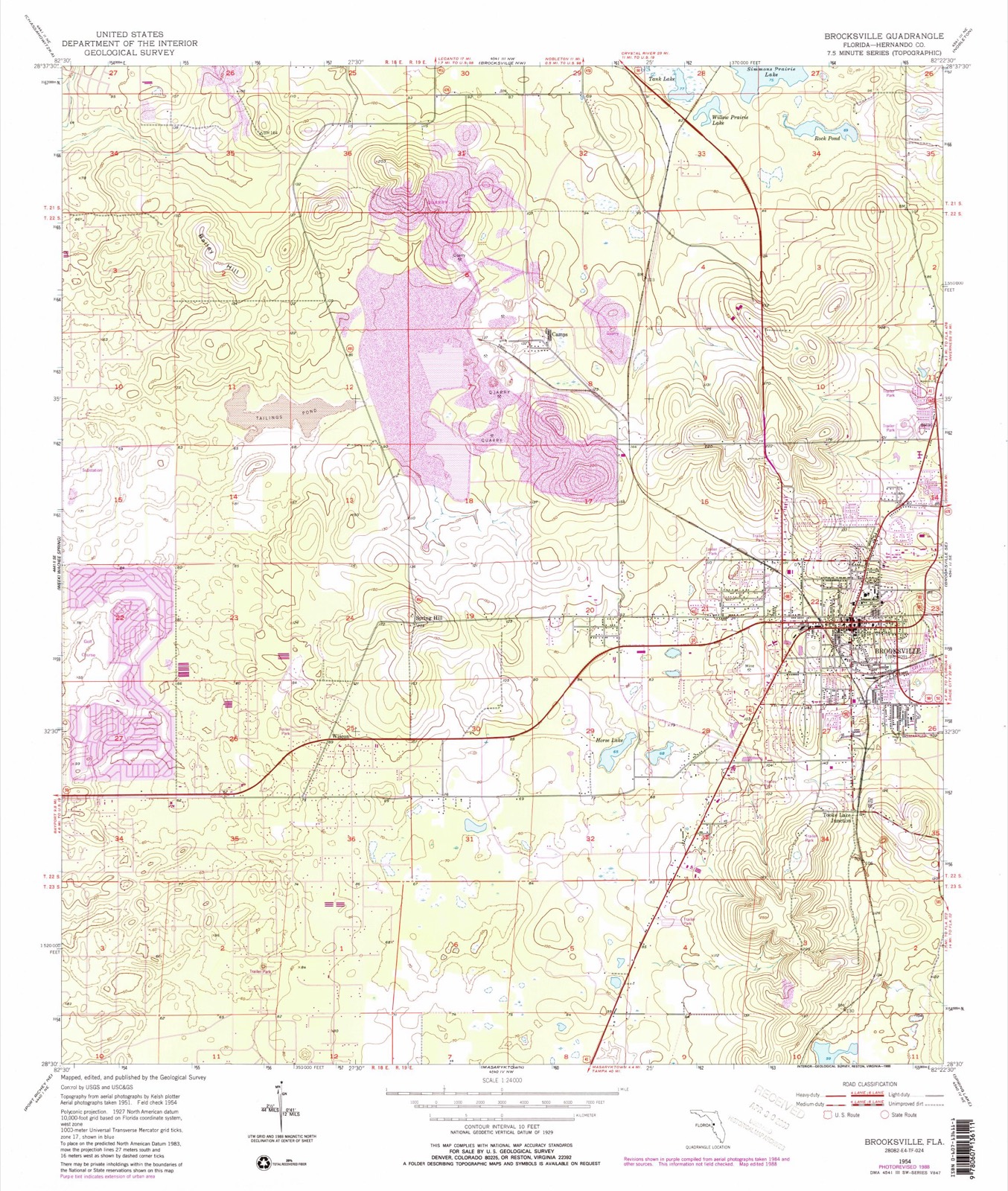 Topographic sheet covering May-Stringer House, surveyed 1954